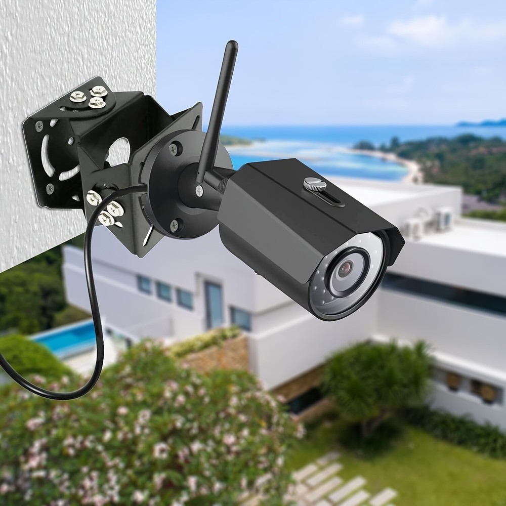 CCTV Security Camera 3-Axis Joint Mount, Metal Universal Joint Brack (Black)