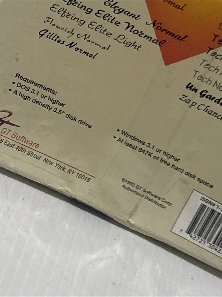 Fonts Scripts For Microsoft Windows 3.1 Vtg PC Software High Density 3.5” /170j