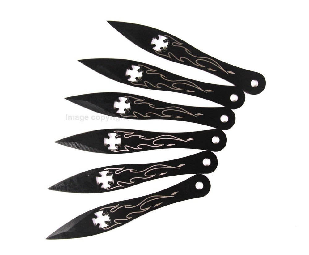 18 Pack 5.5 Inch Black Throwing Knives set