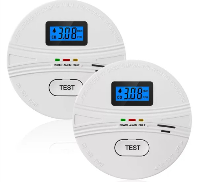 Carbon Monoxide & Smoke Detector LCD Display CO Alarm 85dB Safety Sensor