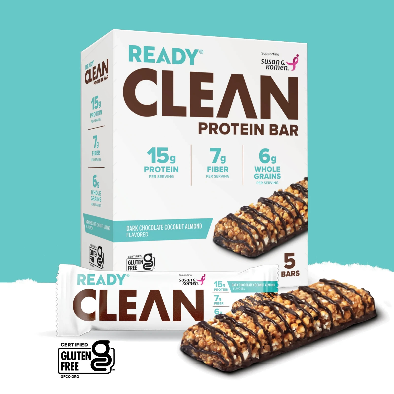 Ready Nutrition Dark Chocolate Coconut Almond Protein Bar Box