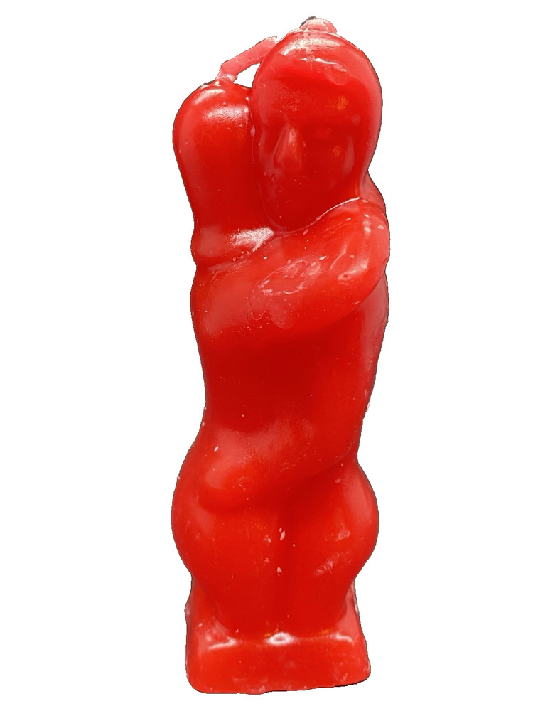 5 Inch Red Hugging Lovers Figure Candle