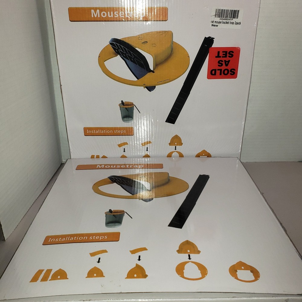 Mouse Trap Bucket Lid ,Auto-Reset Humane,NEW/OPEN-BOX , 2 PACK
