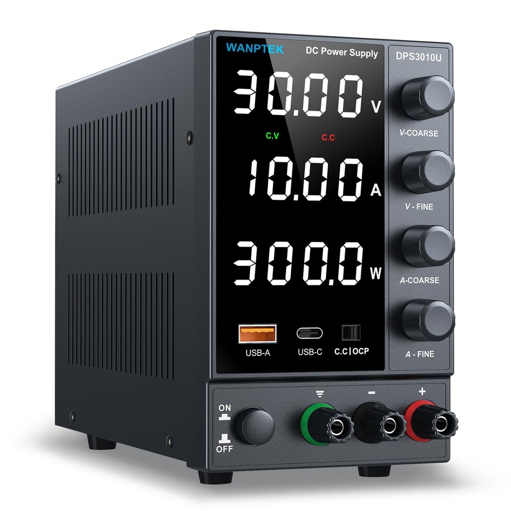DC Power Supply Variable 0-30V 0-10A, Adjustable Switching Regulated Bench Po...