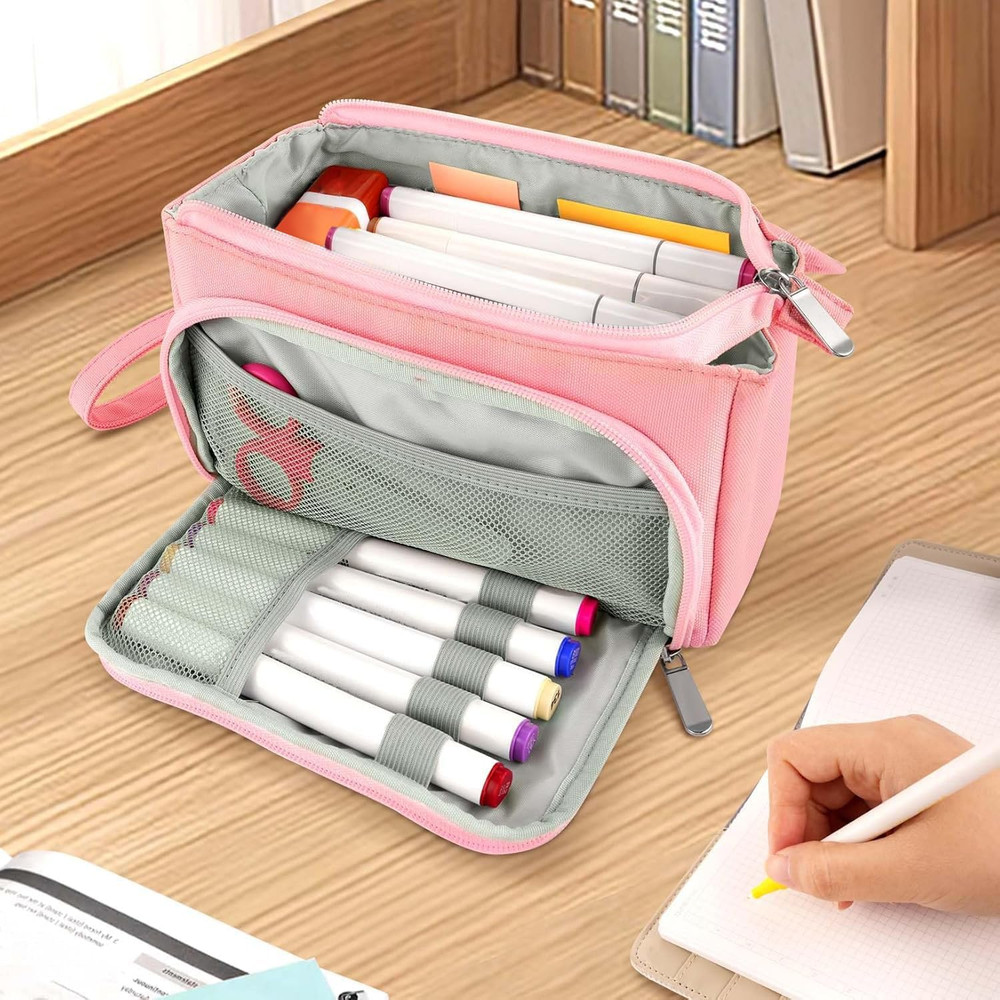 Super Large Pencil Case, Big Capacity Pencil Bag with 3 Compartments, can hold 1