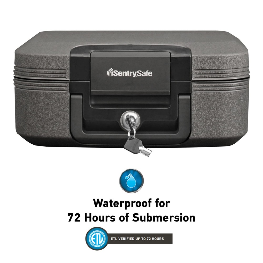 Dark Gray Fireproof and Waterproof Safe with Key Lock, Chest Lock Box with Ca...