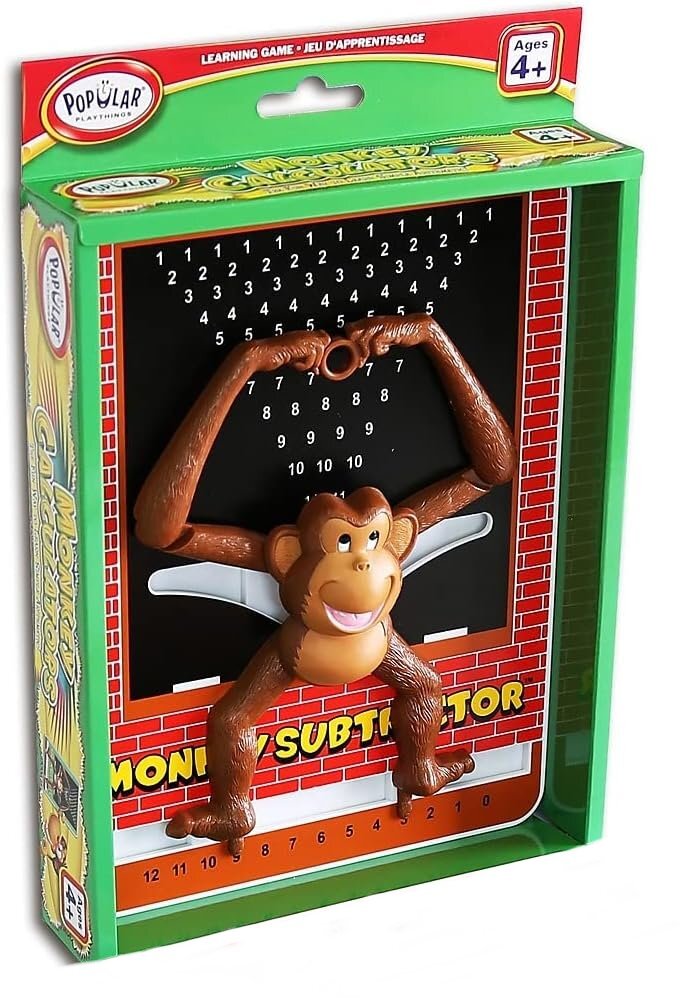 Popular Playthings Monkey Calculator Subtractor Chart Toy Educational Math Gift