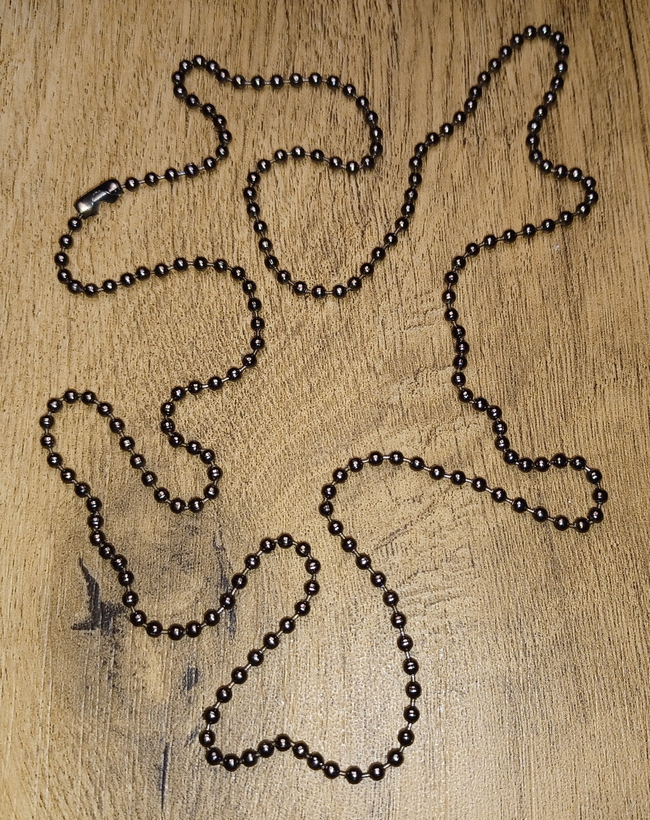 Gun Metal Black Steel 2.4mm Military Ball Bead Dog Tag Chain Free Shipping