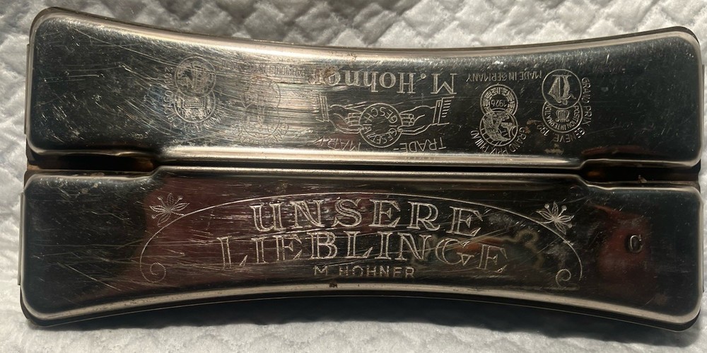 Antique Double M Hohnerharmonica Keys C & G