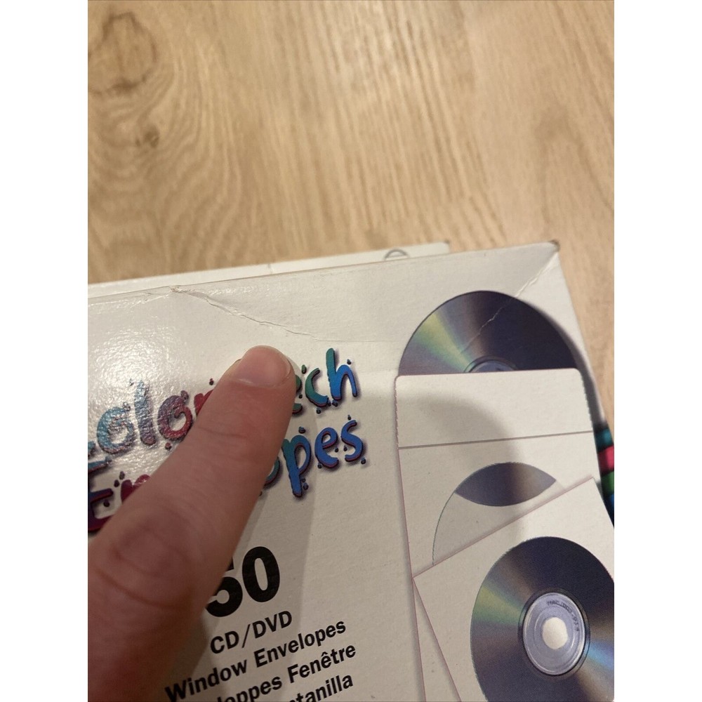 Color Tech Envelopes 50 CD/DVD Window Envelopes Bright White NIP
