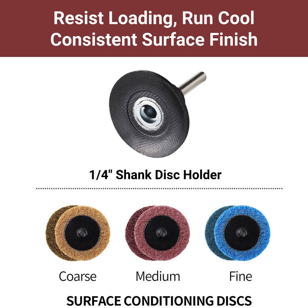 46 PCS 2" Roll Lock Grinder Quick Change Discs Holder Surface Conditioning Disc