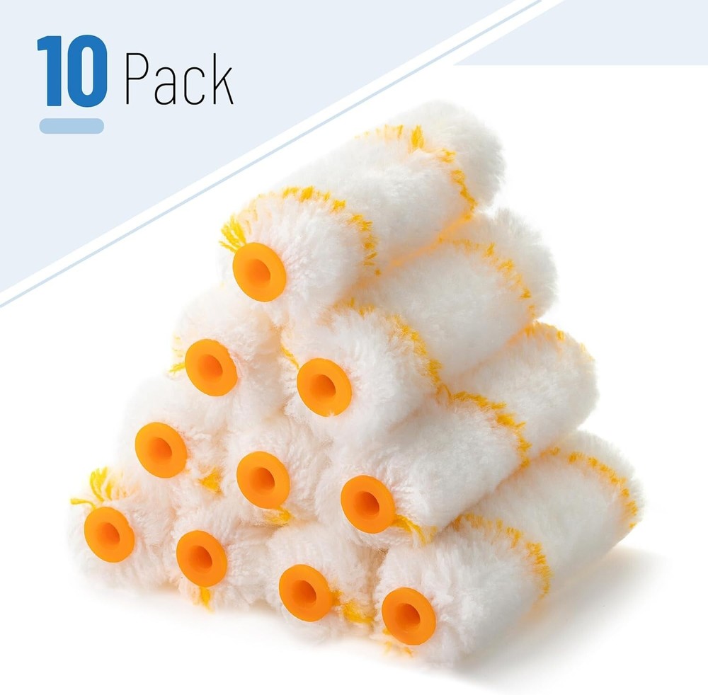 Versatile 4-Inch Paint Roller Covers - 10-Pack for Small Projects & Details