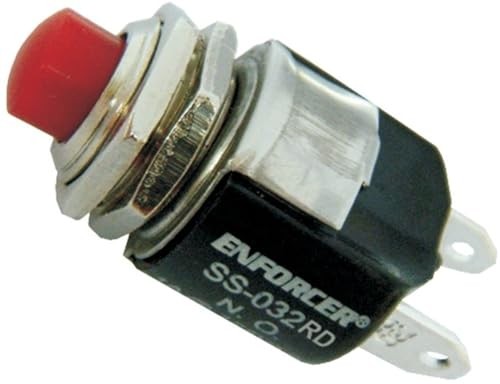 SS-032Q/RD Red Push Button with N.O. Switch, Momentary SPST Pushbutton, Fits