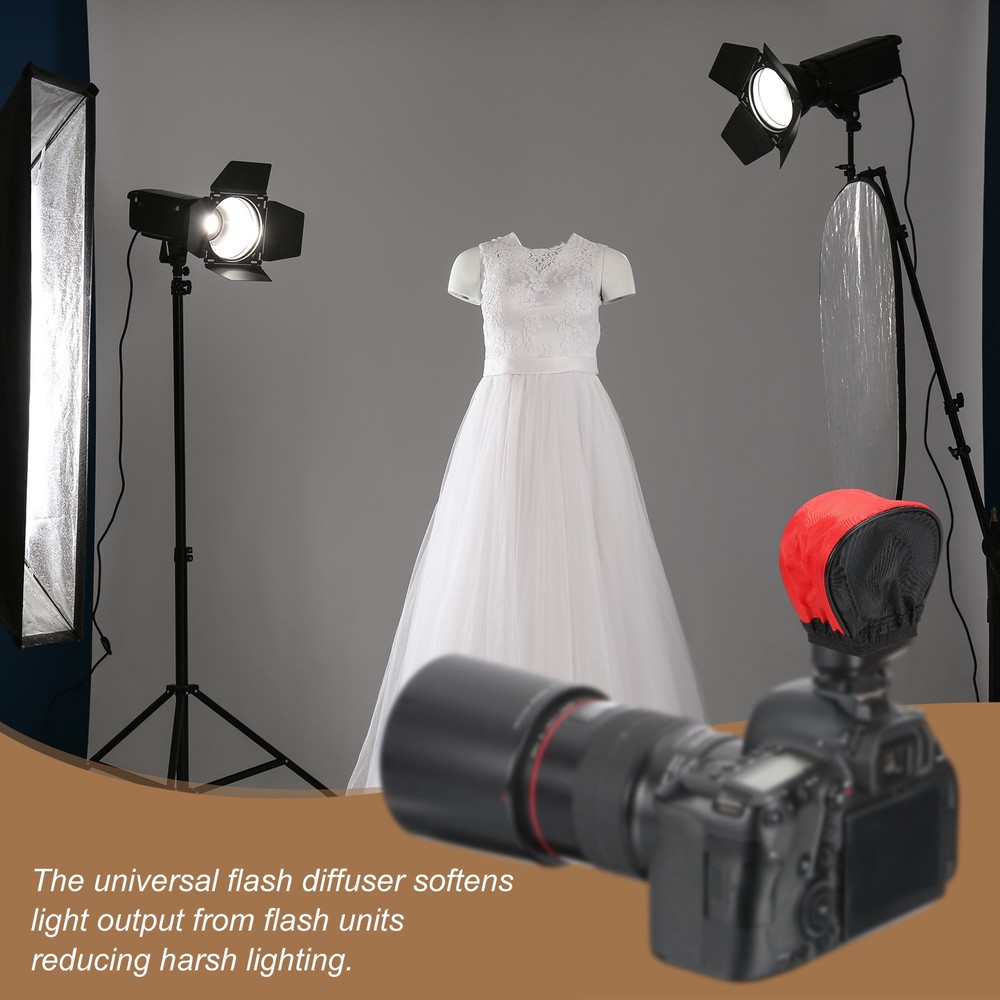 4pcs 3.7" x 3.5" Soft Mini Flash Bounce Diffuser Cap, for Flashlight, Red