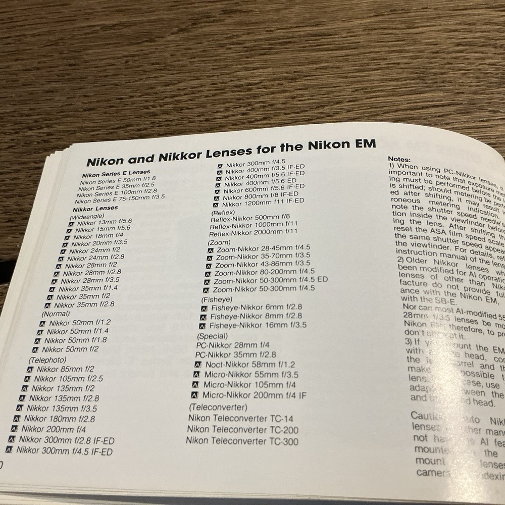 Nikon EM Owner's Manual