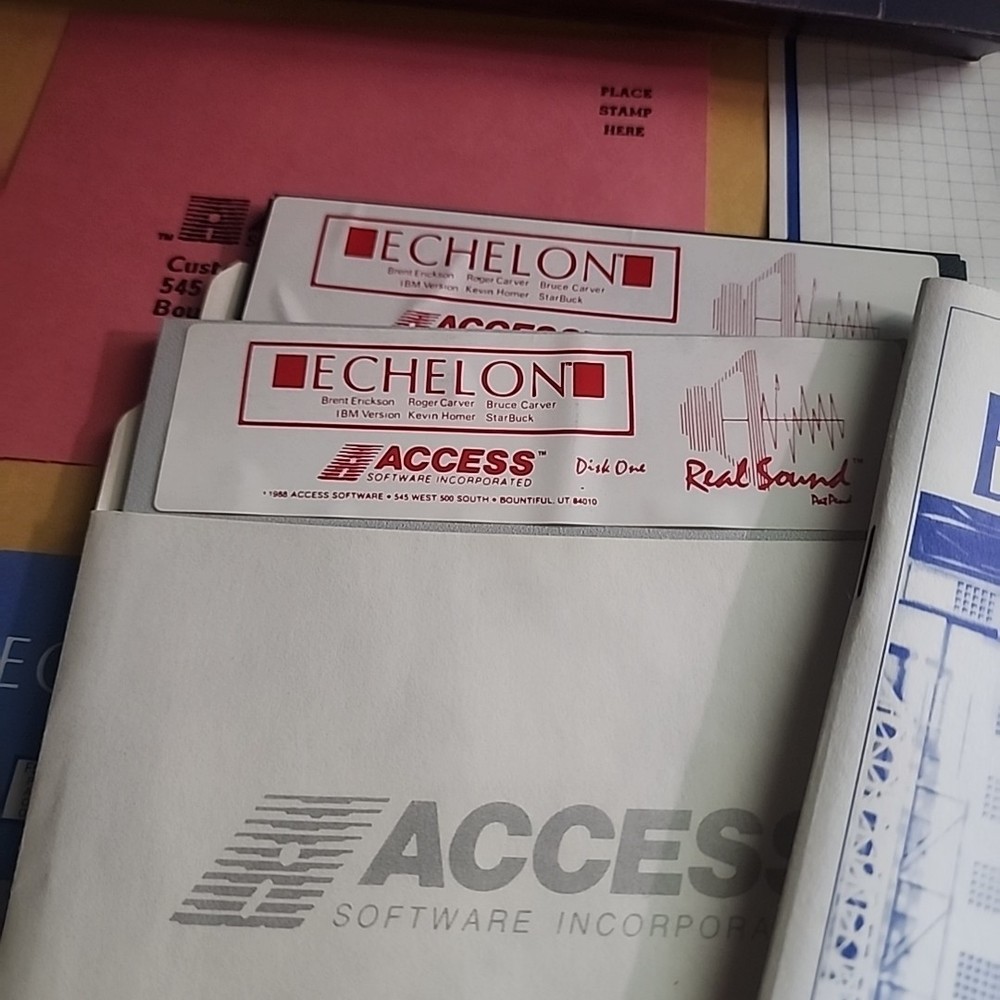 Echelon PC Game 1988 (IBM Tandy) Access Software 5.25" Disks