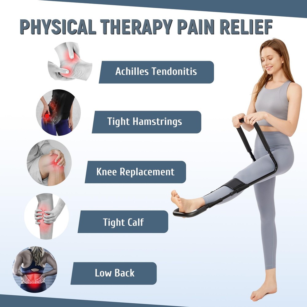 Hamstring Stretcher for Knee Extension & Pain Relief, Adjustable Low Back, Ca