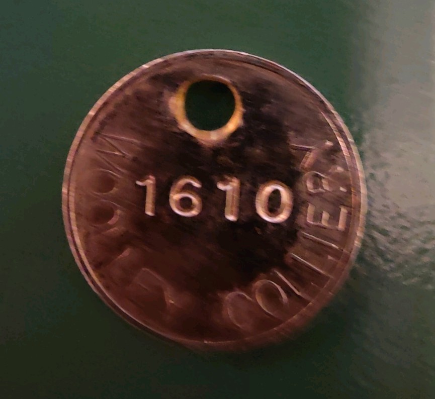 Woolley Colliery Pit Check marked Woolley Colliery 1610