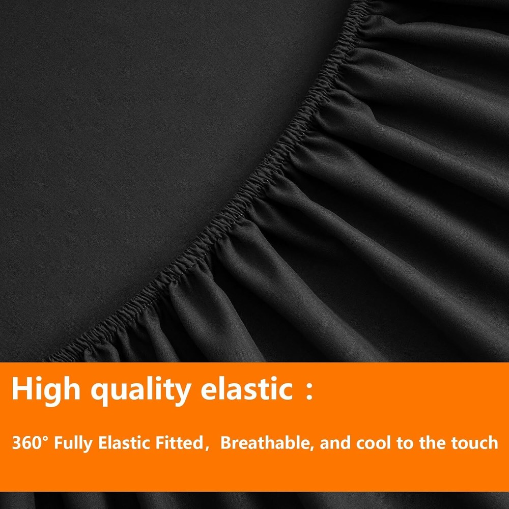 Queen Size Comforter Set - 7 Piece, Bedding Set, Black