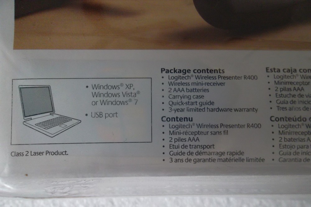 Logitech Wireless Presenter R400 50' Range Receiver Laser Pointer 910-00135 NEW