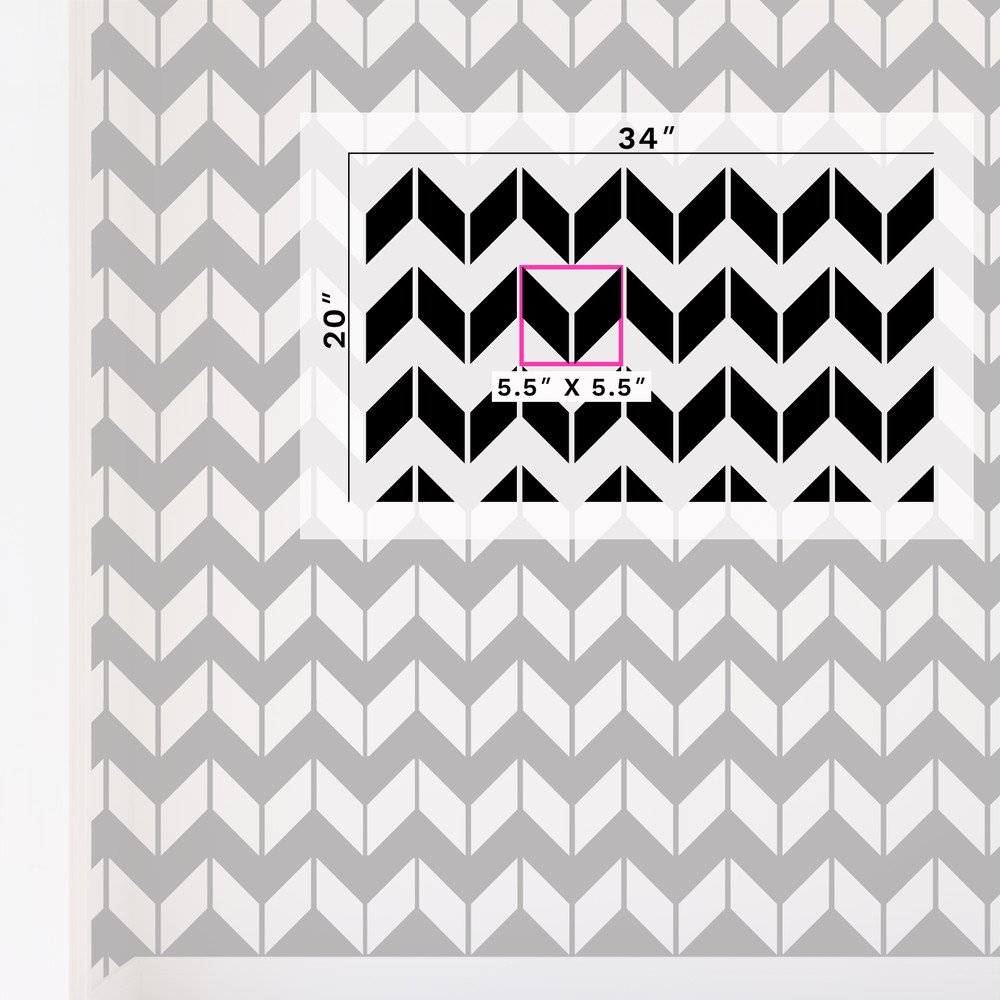 Chevron Horizontal Stencil - Durable & Reusable Mylar Stencils
