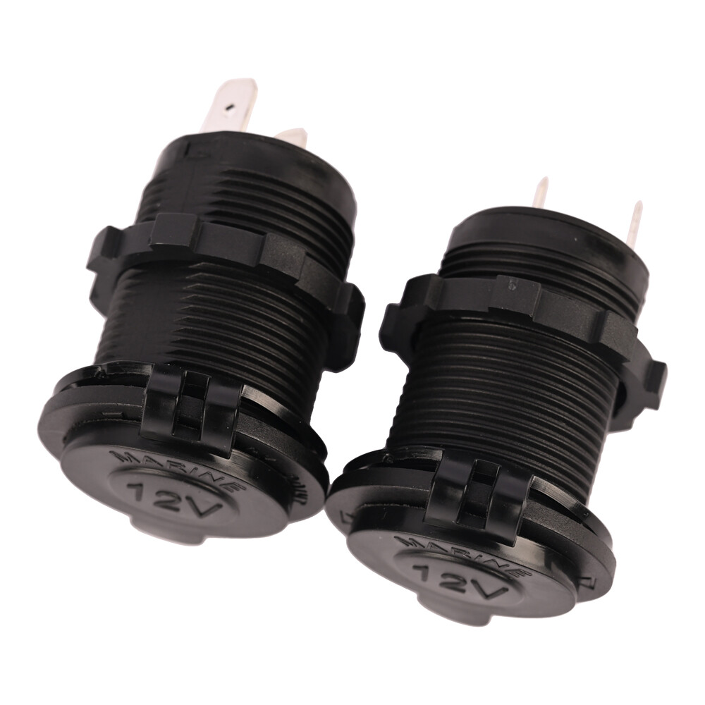 2pcs 12V Cigarette Lighter Socket Power Outlet Receptacle Plug or Car Marine ATV