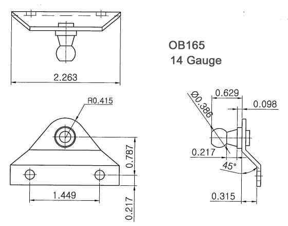 Gas Shock Spring Rod Strut Mount Offset Bracket 10mm Ball OB165B