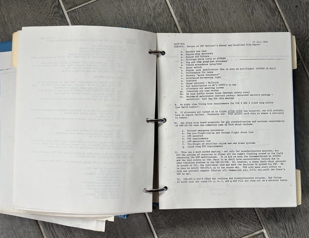 Beachcraft U-8 Aircraft Training Manual for Classroom Training Reference Only Og