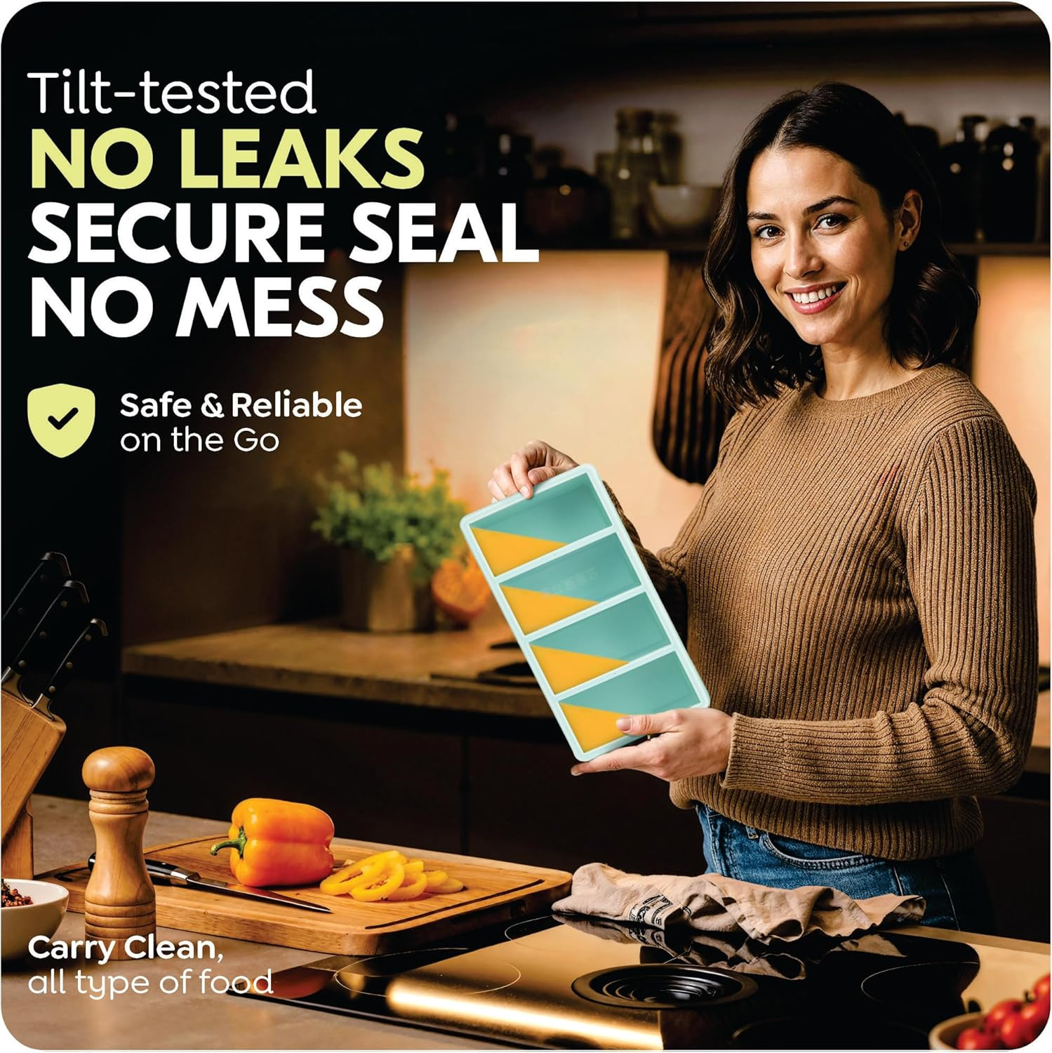 Silicone Soup Freezer Molds with Lids, 2 Cup & 1 Cup Combo, Soup Container Style