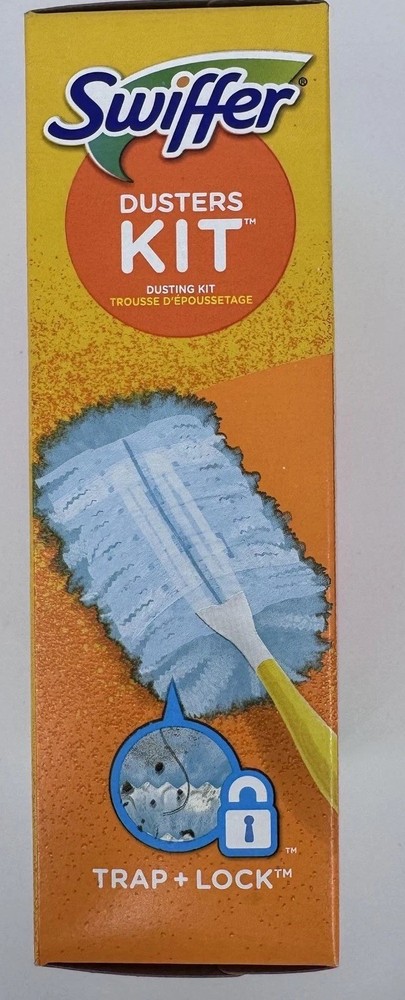 Swiffer Dusters Kit Handheld Microfiber Duster Blue Trap + Lock Cleaning New