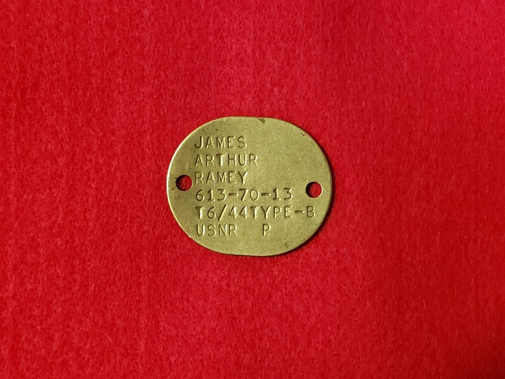 WWII USNR 1944 dated Dog Tag - sailor served on USS Pocomoke (AV-9)