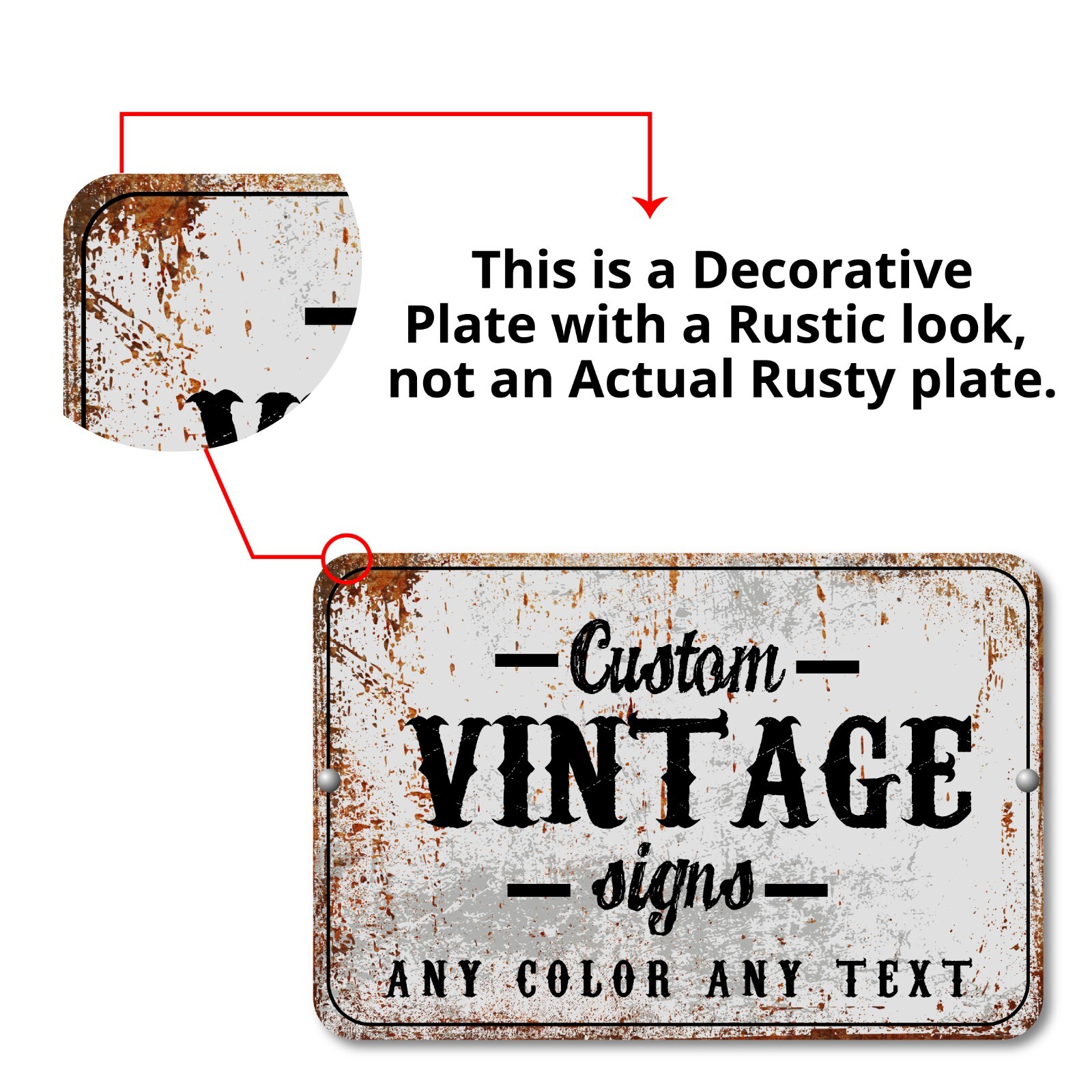 Customized With Your Custom Text New Personalized Aluminum Metal Sign 8 x 12"