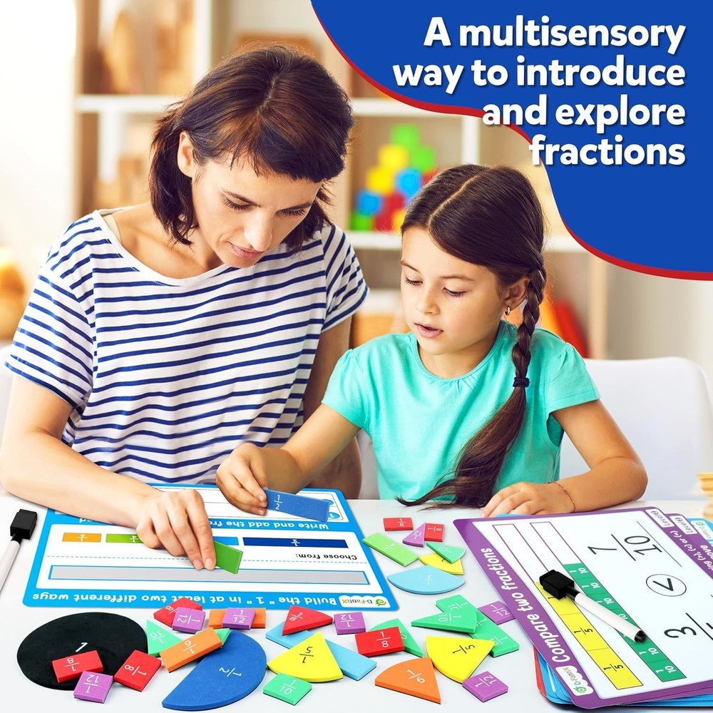 Magnetic Fraction Tiles & Circles Activity Set for Engaging Math Learning