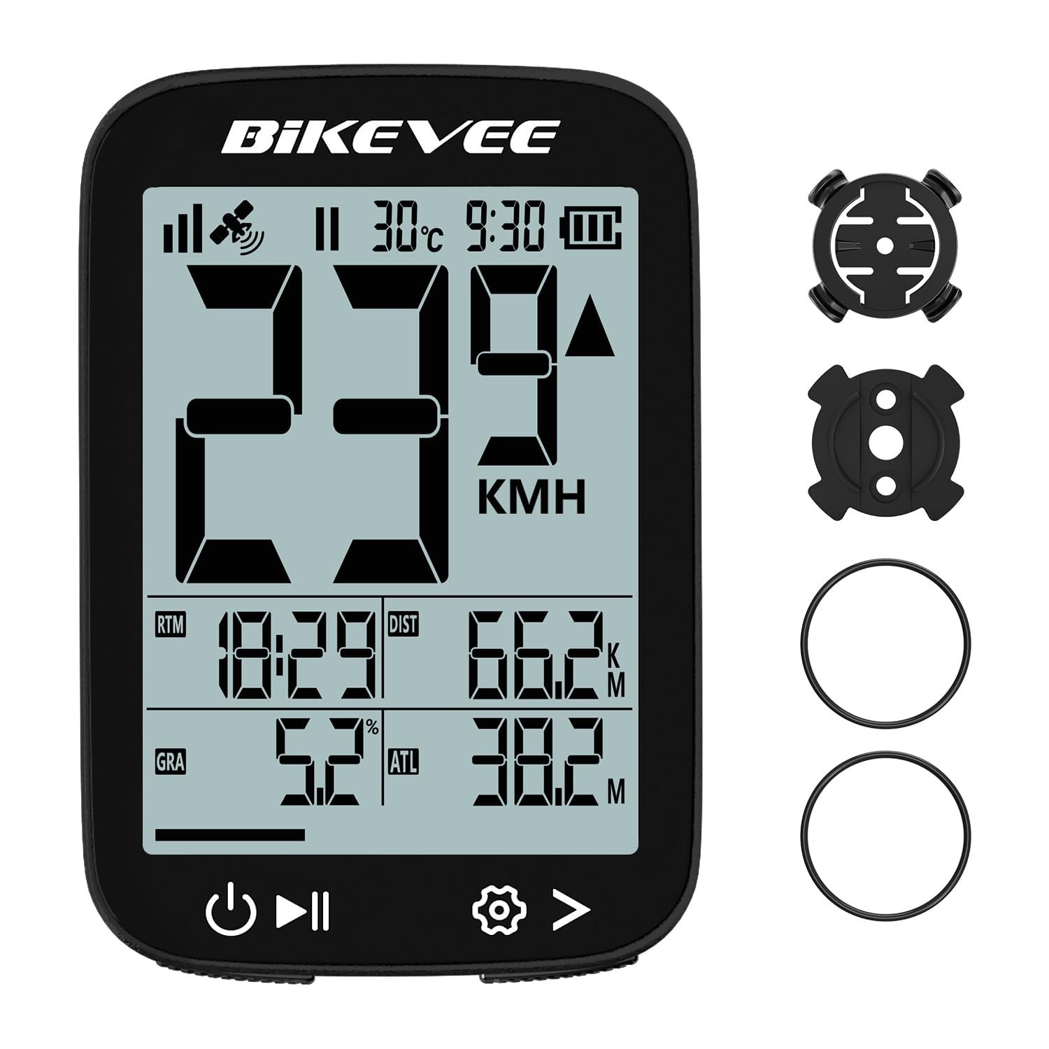 Wireless GPS Bike Computer Auto Start/Stop 2.4" LCD Waterproof Cycle Speedometer