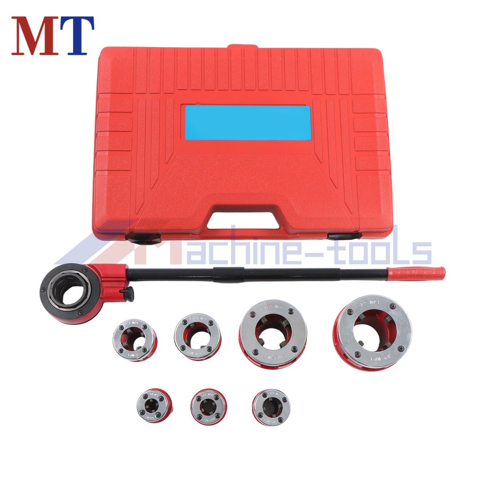 7 Size W/ Handle BSPT Pipe Threader Pipe Threader Threading 3/8" To 2" Dies Set