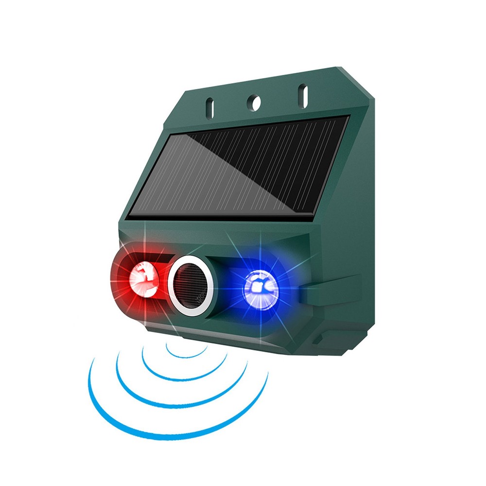 4-Solar Motion Sensor Alarm With Strobe Light For Outdoor Security