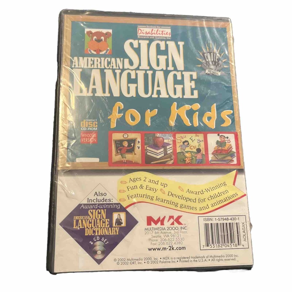 AMERICAN SIGN LANGUAGE DICTIONARY~GOLD EDITION~CD-ROM~ 2 CD SET
