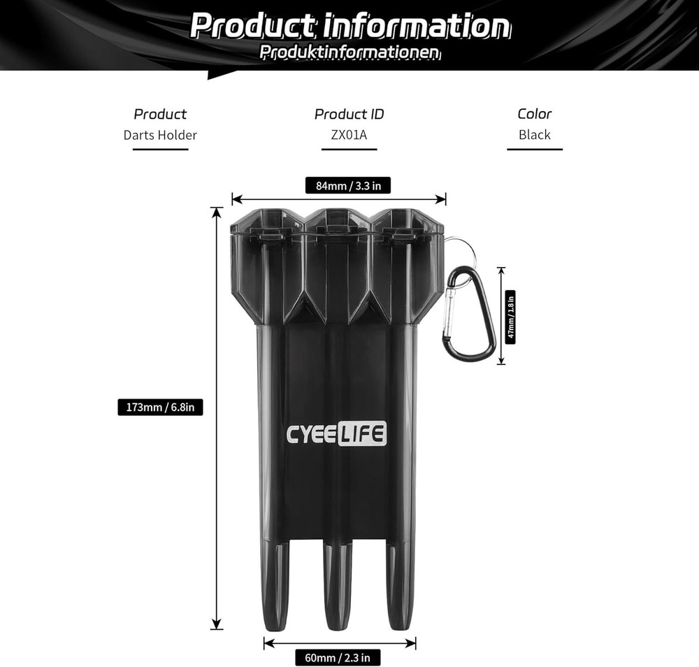Durable Dart Case for 3 Darts - Portable and Scratch-Resistant, Key-Lock Design