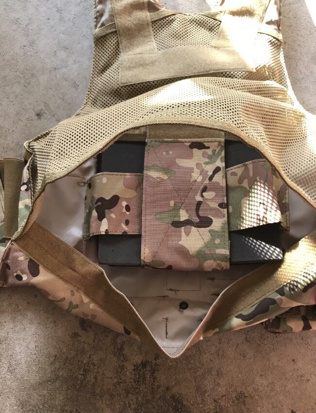 Multicam Tactical Vest Plate Carrier With Plates- 2 8x10 curved Plates