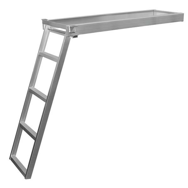 JIF Under-Deck Pontoon Ladder - Round Front 4 Steps CSD2