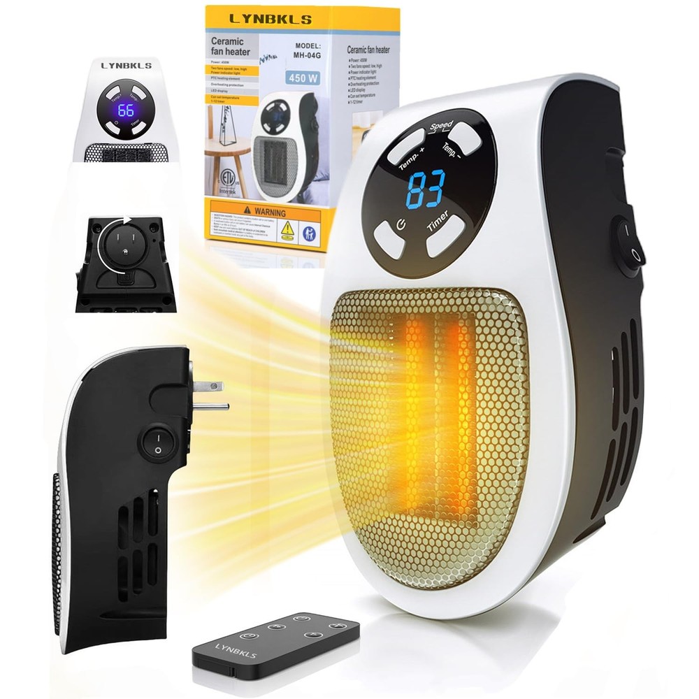 Upgrade Smart Plug in Wall Space Small mini space heater, White-Smart