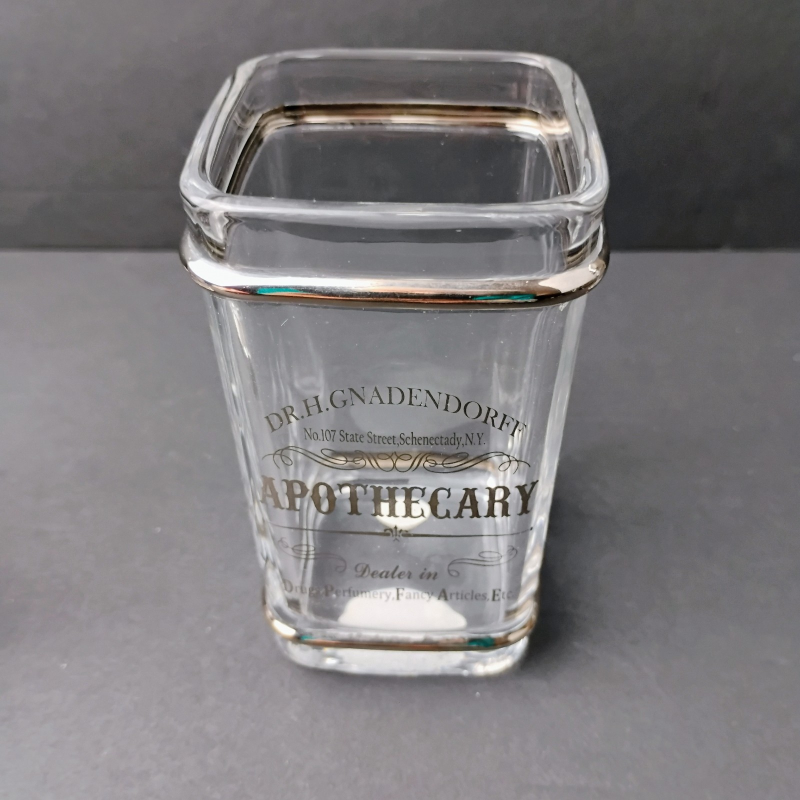 Bella Lux Dr H. Gnadendorff Apothecary Set 4 Dispenser Holder Tumbler Dish
