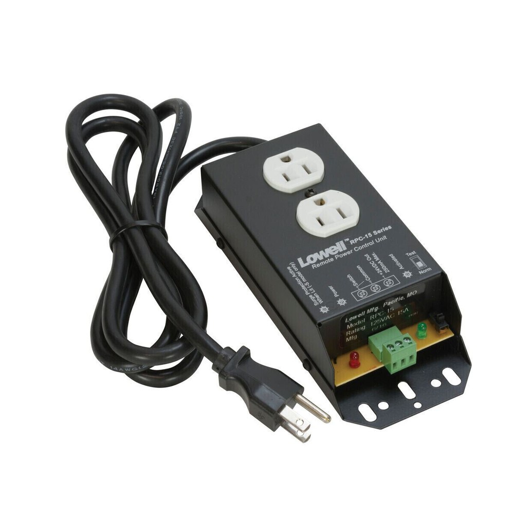 Lowell Remote Power Control Duplex Outlet 15A RPC-15