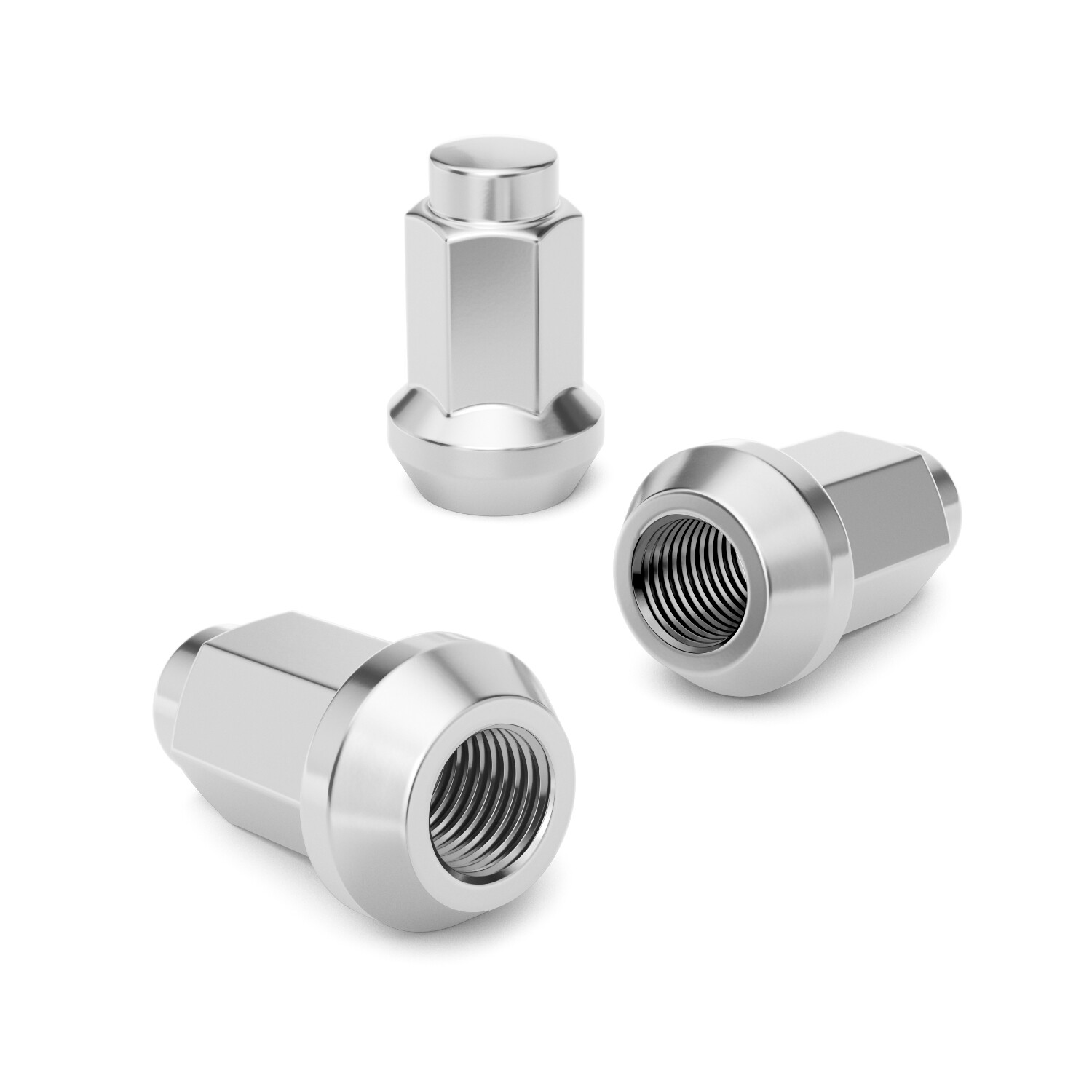 (16) ATV Bulge Lug Nuts Tuner Silver, 10x1.25 M10x1.25, for Honda Yamaha & More