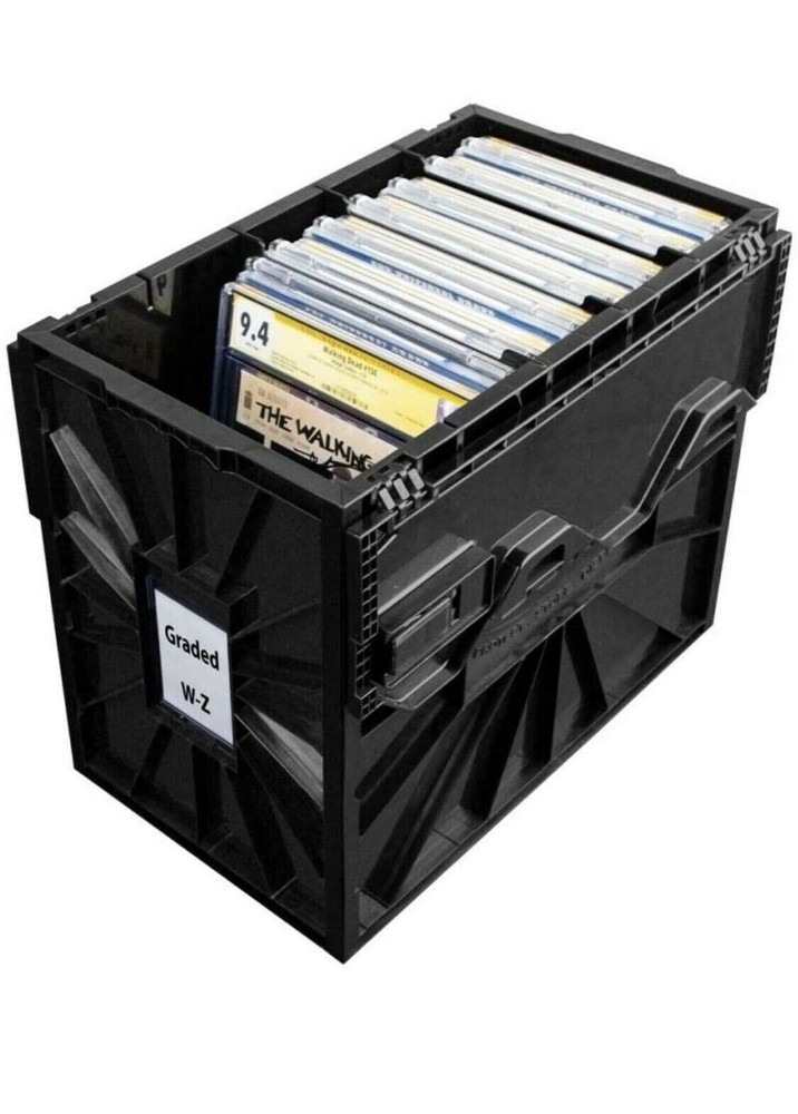 BCW Graded Comic Book Bin & Extra Partitions Bundle - Black - 4 Partitions Total