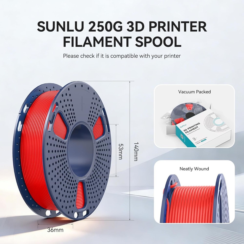 SUNLU PLA+ Filament 1.75mm 8 Pack 2kg Bundle