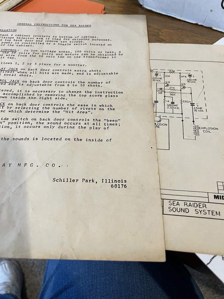 Sea Raider Pinball Schematic