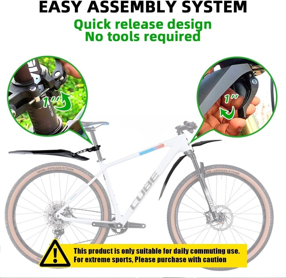 Streamlined Adjustable Bicycle Fender - Superior Protection Against Splashing