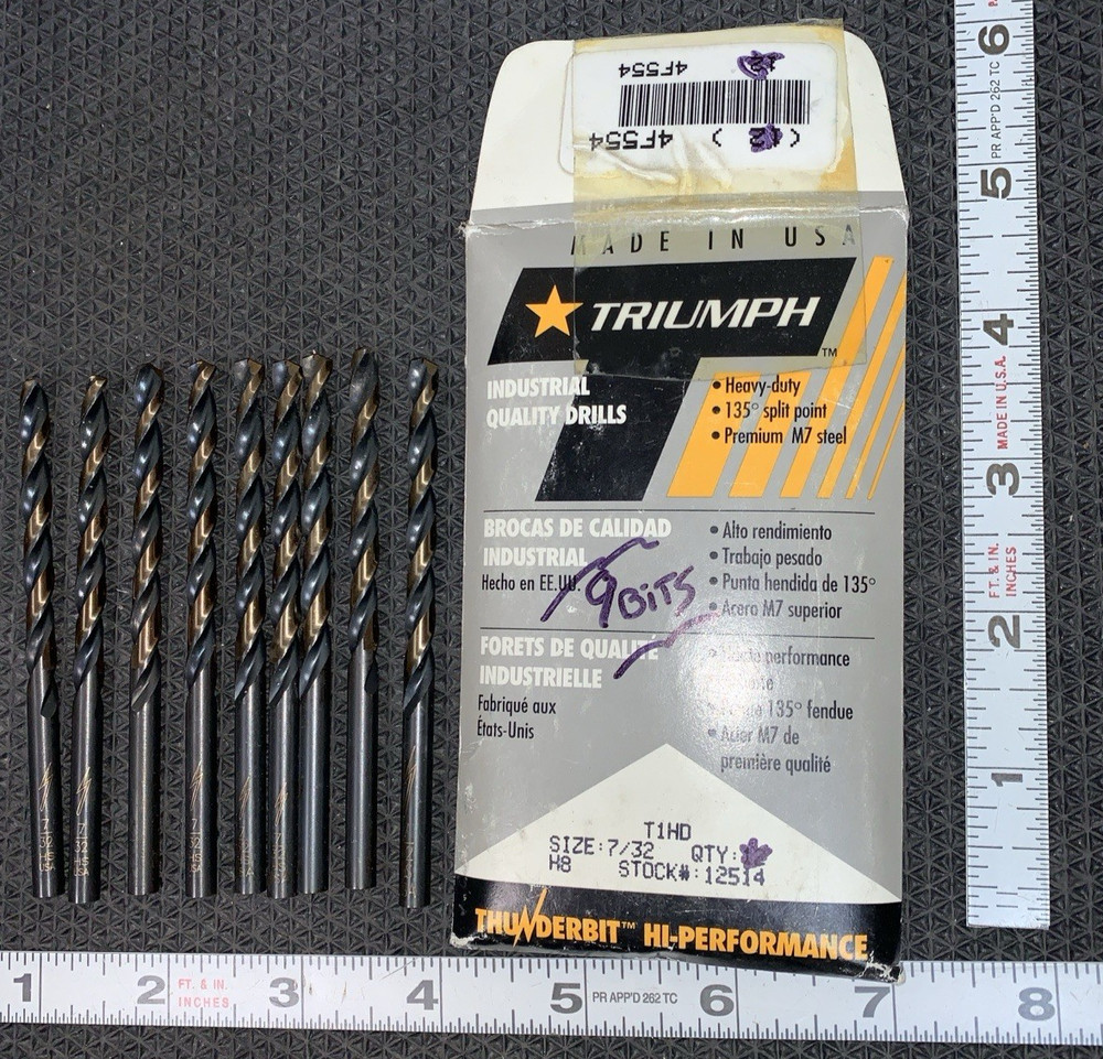 7/32" jobber drill bits 135point M7 9-pack Drill Bits Triumph 4F554