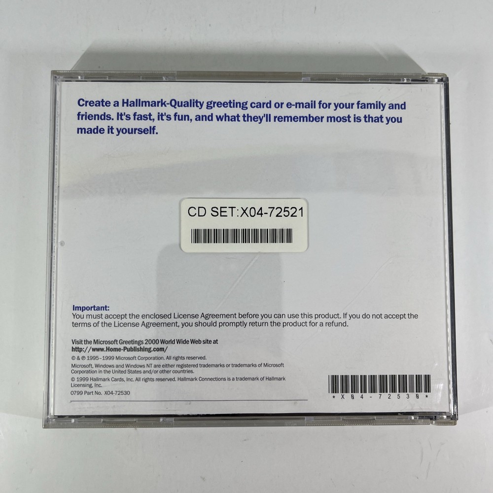 HALLMARK CONNECTIONS MICROSOFT GREETINGS 2000 SOFTWARE